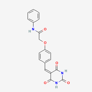 N-phenyl-2-[4-[(2,4,6-trioxo-1,3-diazinan-5-ylidene)methyl]phenoxy]acetamide