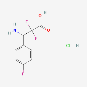 3-Amino-2,2-difluoro-3-(4-fluorophenyl)propanoic acid--hydrogen chloride (1/1)