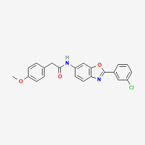 molecular formula C22H17ClN2O3 B15034341 N-[2-(3-chlorophenyl)-1,3-benzoxazol-6-yl]-2-(4-methoxyphenyl)acetamide 