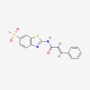 (2E)-N-[6-(methylsulfonyl)-1,3-benzothiazol-2-yl]-3-phenylprop-2-enamide