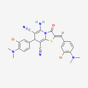 molecular formula C26H22Br2N6OS B15034350 (2Z)-5-amino-2-[3-bromo-4-(dimethylamino)benzylidene]-7-[3-bromo-4-(dimethylamino)phenyl]-3-oxo-2,3-dihydro-7H-[1,3]thiazolo[3,2-a]pyridine-6,8-dicarbonitrile 