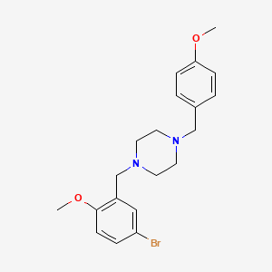 molecular formula C20H25BrN2O2 B15034359 1-[(5-Bromo-2-methoxyphenyl)methyl]-4-[(4-methoxyphenyl)methyl]piperazine 