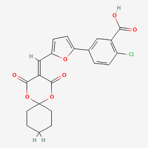 molecular formula C21H17ClO7 B15034373 2-Chloro-5-{5-[(2,4-dioxo-1,5-dioxaspiro[5.5]undec-3-ylidene)methyl]furan-2-yl}benzoic acid 