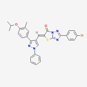 (5Z)-2-(4-bromophenyl)-5-({3-[3-methyl-4-(propan-2-yloxy)phenyl]-1-phenyl-1H-pyrazol-4-yl}methylidene)[1,3]thiazolo[3,2-b][1,2,4]triazol-6(5H)-one