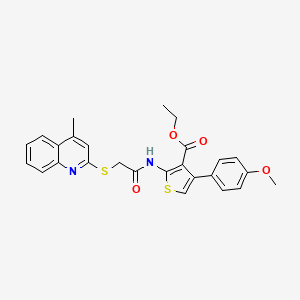 Ethyl 4-(4-methoxyphenyl)-2-({[(4-methylquinolin-2-yl)sulfanyl]acetyl}amino)thiophene-3-carboxylate