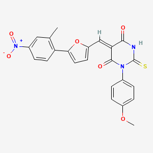 (5Z)-1-(4-methoxyphenyl)-5-{[5-(2-methyl-4-nitrophenyl)furan-2-yl]methylidene}-2-thioxodihydropyrimidine-4,6(1H,5H)-dione