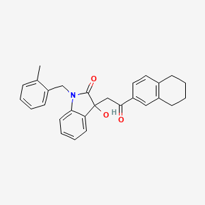 3-hydroxy-1-(2-methylbenzyl)-3-[2-oxo-2-(5,6,7,8-tetrahydronaphthalen-2-yl)ethyl]-1,3-dihydro-2H-indol-2-one