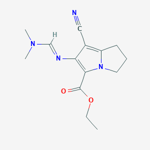 Ethyl 7-cyano-6-([(dimethylamino)methylene]amino)-2,3-dihydro-1H-pyrrolizine-5-carboxylate