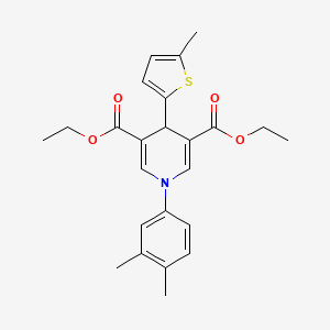 molecular formula C24H27NO4S B15034538 Diethyl 1-(3,4-dimethylphenyl)-4-(5-methylthiophen-2-yl)-1,4-dihydropyridine-3,5-dicarboxylate 