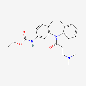 molecular formula C22H27N3O3 B15034548 Ethyl N-{5-[3-(dimethylamino)propanoyl]-10,11-dihydro-5H-dibenzo[B,F]azepin-3-YL}carbamate 