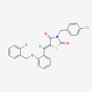 (5Z)-3-(4-chlorobenzyl)-5-{2-[(2-fluorobenzyl)oxy]benzylidene}-1,3-thiazolidine-2,4-dione