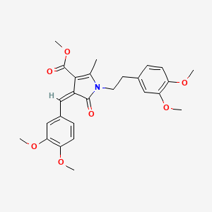 molecular formula C26H29NO7 B15034566 methyl (4Z)-4-(3,4-dimethoxybenzylidene)-1-[2-(3,4-dimethoxyphenyl)ethyl]-2-methyl-5-oxo-4,5-dihydro-1H-pyrrole-3-carboxylate 