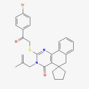 2-{[2-(4-Bromophenyl)-2-oxoethyl]sulfanyl}-3-(2-methylprop-2-EN-1-YL)-4,6-dihydro-3H-spiro[benzo[H]quinazoline-5,1'-cyclopentan]-4-one