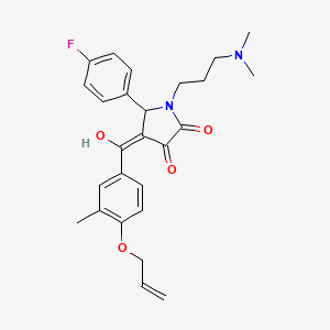 molecular formula C26H29FN2O4 B15034604 1-[3-(dimethylamino)propyl]-5-(4-fluorophenyl)-3-hydroxy-4-[3-methyl-4-(prop-2-en-1-yloxy)benzoyl]-2,5-dihydro-1H-pyrrol-2-one 