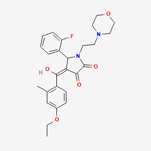 molecular formula C26H29FN2O5 B15034619 4-(4-ethoxy-2-methylbenzoyl)-5-(2-fluorophenyl)-3-hydroxy-1-[2-(morpholin-4-yl)ethyl]-2,5-dihydro-1H-pyrrol-2-one 