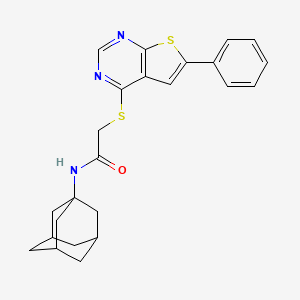 molecular formula C24H25N3OS2 B15034642 N-(Adamantan-1-YL)-2-({6-phenylthieno[2,3-D]pyrimidin-4-YL}sulfanyl)acetamide 