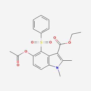 Ethyl 5-(acetyloxy)-1,2-dimethyl-4-(phenylsulfonyl)-1H-indole-3-carboxylate