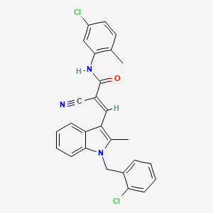 (2E)-3-[1-(2-chlorobenzyl)-2-methyl-1H-indol-3-yl]-N-(5-chloro-2-methylphenyl)-2-cyanoprop-2-enamide