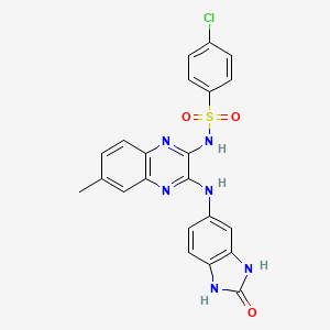 4-chloro-N-{6-methyl-3-[(2-oxo-2,3-dihydro-1H-benzimidazol-5-yl)amino]quinoxalin-2-yl}benzenesulfonamide