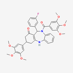 11-(3-fluorophenyl)-3-(3,4,5-trimethoxyphenyl)-10-[(3,4,5-trimethoxyphenyl)carbonyl]-2,3,4,5,10,11-hexahydro-1H-dibenzo[b,e][1,4]diazepin-1-one