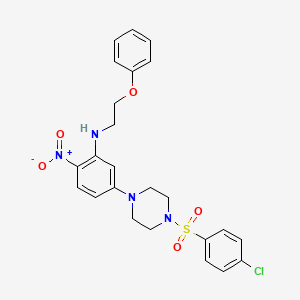 5-{4-[(4-chlorophenyl)sulfonyl]piperazin-1-yl}-2-nitro-N-(2-phenoxyethyl)aniline