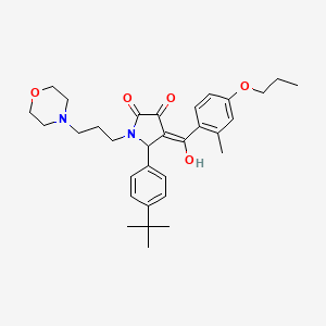 molecular formula C32H42N2O5 B15034741 5-(4-tert-butylphenyl)-3-hydroxy-4-[(2-methyl-4-propoxyphenyl)carbonyl]-1-[3-(morpholin-4-yl)propyl]-1,5-dihydro-2H-pyrrol-2-one 