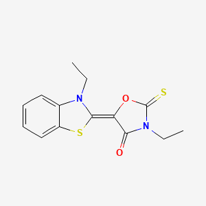 (5E)-3-ethyl-5-(3-ethyl-1,3-benzothiazol-2(3H)-ylidene)-2-thioxo-1,3-oxazolidin-4-one