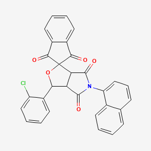 molecular formula C30H18ClNO5 B15034755 3-(2-chlorophenyl)-5-(naphthalen-1-yl)-3a,6a-dihydrospiro[furo[3,4-c]pyrrole-1,2'-indene]-1',3',4,6(3H,5H)-tetrone 