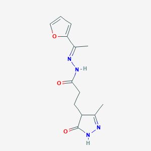 N'-[(1E)-1-(furan-2-yl)ethylidene]-3-(3-methyl-5-oxo-4,5-dihydro-1H-pyrazol-4-yl)propanehydrazide