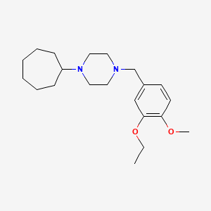 molecular formula C21H34N2O2 B15034800 1-Cycloheptyl-4-(3-ethoxy-4-methoxybenzyl)piperazine 