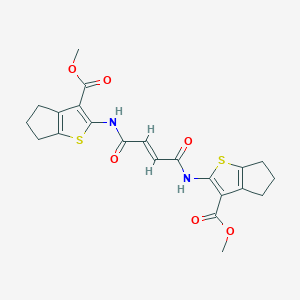 molecular formula C22H22N2O6S2 B15034802 (E)-dimethyl 2,2'-(fumaroylbis(azanediyl))bis(5,6-dihydro-4H-cyclopenta[b]thiophene-3-carboxylate) 