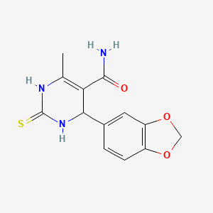 4-(1,3-Benzodioxol-5-yl)-6-methyl-2-thioxo-1,2,3,4-tetrahydropyrimidine-5-carboxamide