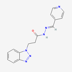 molecular formula C15H14N6O B15034832 3-(1H-benzotriazol-1-yl)-N'-[(E)-pyridin-4-ylmethylidene]propanehydrazide 