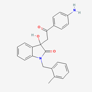 molecular formula C24H22N2O3 B15034866 3-[2-(4-aminophenyl)-2-oxoethyl]-3-hydroxy-1-(2-methylbenzyl)-1,3-dihydro-2H-indol-2-one 