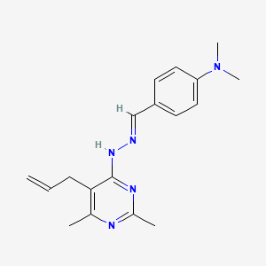 molecular formula C18H23N5 B15034871 {4-[(5-Allyl-2,6-dimethyl-pyrimidin-4-yl)-hydrazonomethyl]-phenyl}-dimethyl-amine 