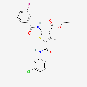 molecular formula C23H20ClFN2O4S B15034872 Ethyl 5-[(3-chloro-4-methylphenyl)carbamoyl]-2-{[(3-fluorophenyl)carbonyl]amino}-4-methylthiophene-3-carboxylate 