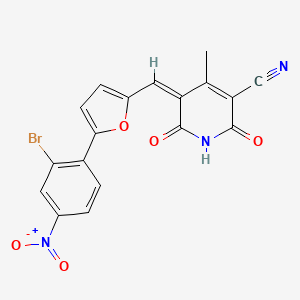 (5Z)-5-{[5-(2-bromo-4-nitrophenyl)furan-2-yl]methylidene}-6-hydroxy-4-methyl-2-oxo-2,5-dihydropyridine-3-carbonitrile