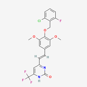 4-[(1E)-2-{4-[(2-Chloro-6-fluorophenyl)methoxy]-3,5-dimethoxyphenyl}ethenyl]-6-(trifluoromethyl)-1,2-dihydropyrimidin-2-one