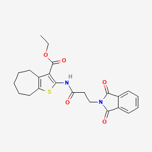 molecular formula C23H24N2O5S B15034908 ethyl 2-{[3-(1,3-dioxo-1,3-dihydro-2H-isoindol-2-yl)propanoyl]amino}-5,6,7,8-tetrahydro-4H-cyclohepta[b]thiophene-3-carboxylate 