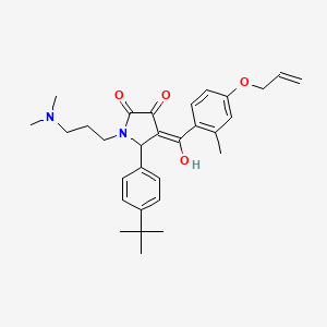 molecular formula C30H38N2O4 B15034914 5-(4-tert-butylphenyl)-1-[3-(dimethylamino)propyl]-3-hydroxy-4-{[2-methyl-4-(prop-2-en-1-yloxy)phenyl]carbonyl}-1,5-dihydro-2H-pyrrol-2-one 