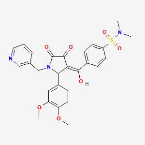 molecular formula C27H27N3O7S B15034917 4-{[2-(3,4-dimethoxyphenyl)-4-hydroxy-5-oxo-1-(pyridin-3-ylmethyl)-2,5-dihydro-1H-pyrrol-3-yl]carbonyl}-N,N-dimethylbenzenesulfonamide 