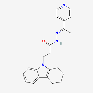 molecular formula C22H24N4O B15034919 N'-[(E)-1-(4-pyridinyl)ethylidene]-3-(1,2,3,4-tetrahydro-9H-carbazol-9-yl)propanohydrazide 