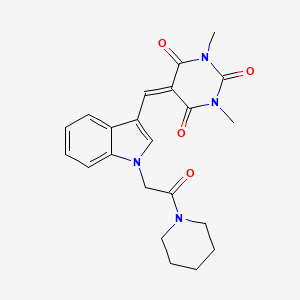 1,3-Dimethyl-5-[[1-(2-oxo-2-piperidin-1-ylethyl)indol-3-yl]methylidene]-1,3-diazinane-2,4,6-trione