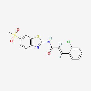 molecular formula C17H13ClN2O3S2 B15034941 (2E)-3-(2-chlorophenyl)-N-[6-(methylsulfonyl)-1,3-benzothiazol-2-yl]prop-2-enamide 