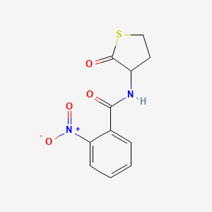 molecular formula C11H10N2O4S B15034943 2-nitro-N-(2-oxothiolan-3-yl)benzamide 