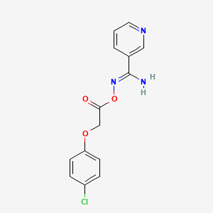 molecular formula C14H12ClN3O3 B15034947 N'-{[2-(4-chlorophenoxy)acetyl]oxy}pyridine-3-carboximidamide 