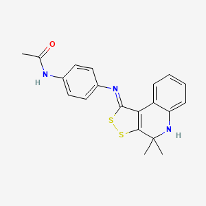 N-(4-{[(1Z)-4,4-dimethyl-4,5-dihydro-1H-[1,2]dithiolo[3,4-c]quinolin-1-ylidene]amino}phenyl)acetamide