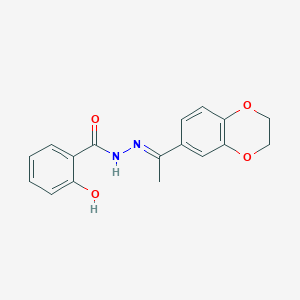 molecular formula C17H16N2O4 B15034959 N'-[(1E)-1-(2,3-dihydro-1,4-benzodioxin-6-yl)ethylidene]-2-hydroxybenzohydrazide 