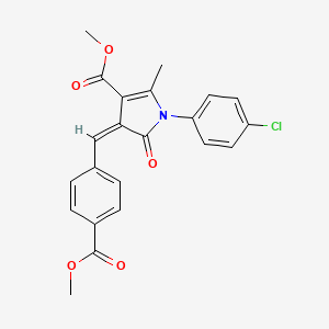 molecular formula C22H18ClNO5 B15035002 methyl (4Z)-1-(4-chlorophenyl)-4-[4-(methoxycarbonyl)benzylidene]-2-methyl-5-oxo-4,5-dihydro-1H-pyrrole-3-carboxylate 