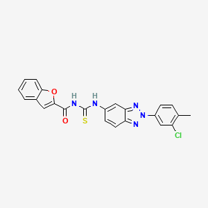 molecular formula C23H16ClN5O2S B15035022 N-{[2-(3-chloro-4-methylphenyl)-2H-benzotriazol-5-yl]carbamothioyl}-1-benzofuran-2-carboxamide 